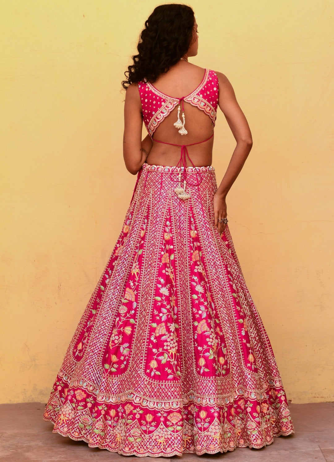 Chamee and Palak Rani Pink Zardosi And Resham Bridal Lehenga SetFabilicious Fashion