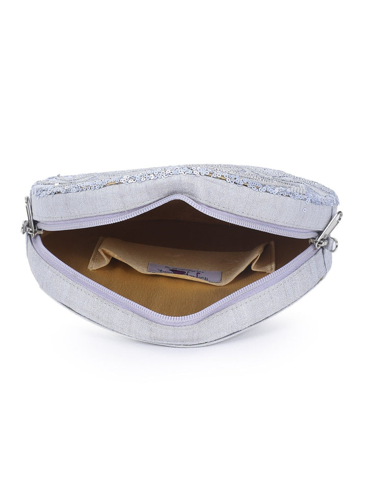 Speckled Silver Sling Bag The Purple Sack - Fabilicious Fashion