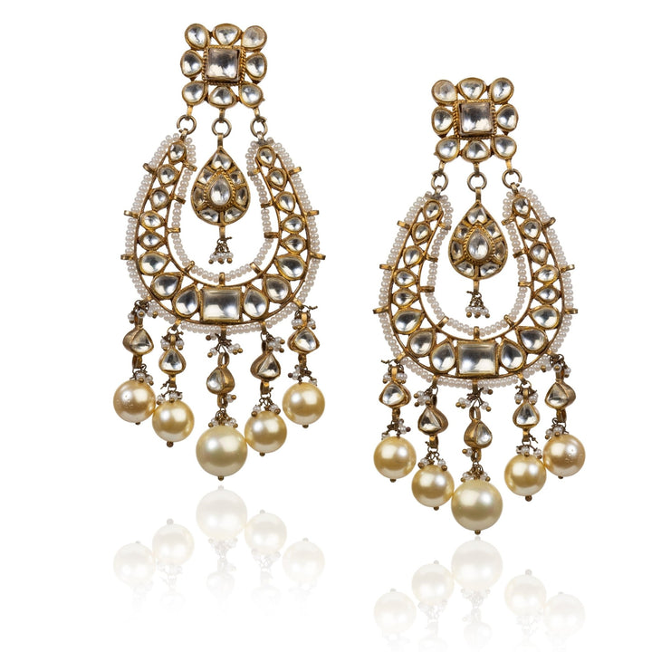 Square Chand Baali With Pearl Riana by Shikha Jindal - Fabilicious Fashion