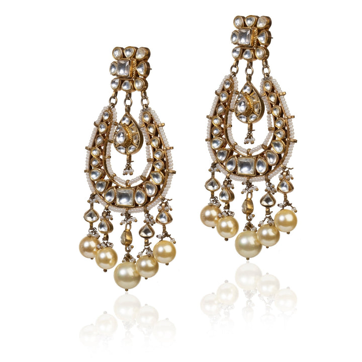 Square Chand Baali With Pearl Riana by Shikha Jindal - Fabilicious Fashion