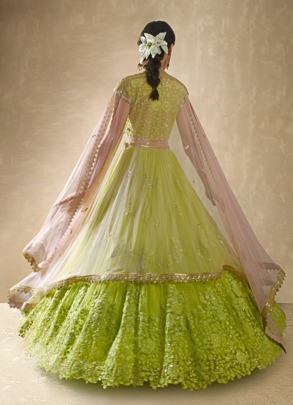 Starflower Lime Green Lehenga Set Renee - Fabilicious Fashion