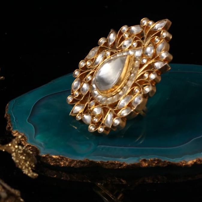 Statement White Ring Riana by Shikha Jindal - Fabilicious Fashion