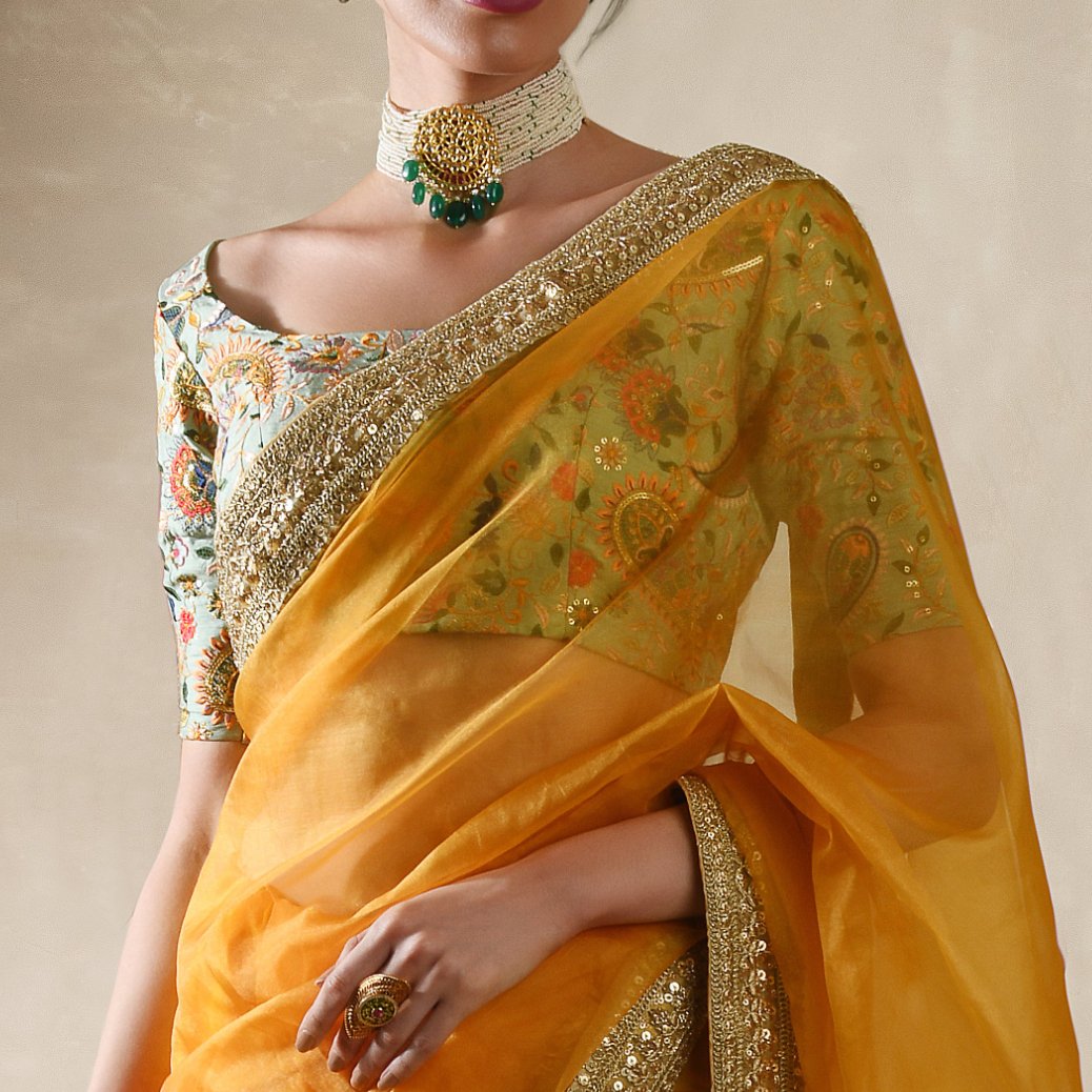 Sunflower Saree Set Renee - Fabilicious Fashion