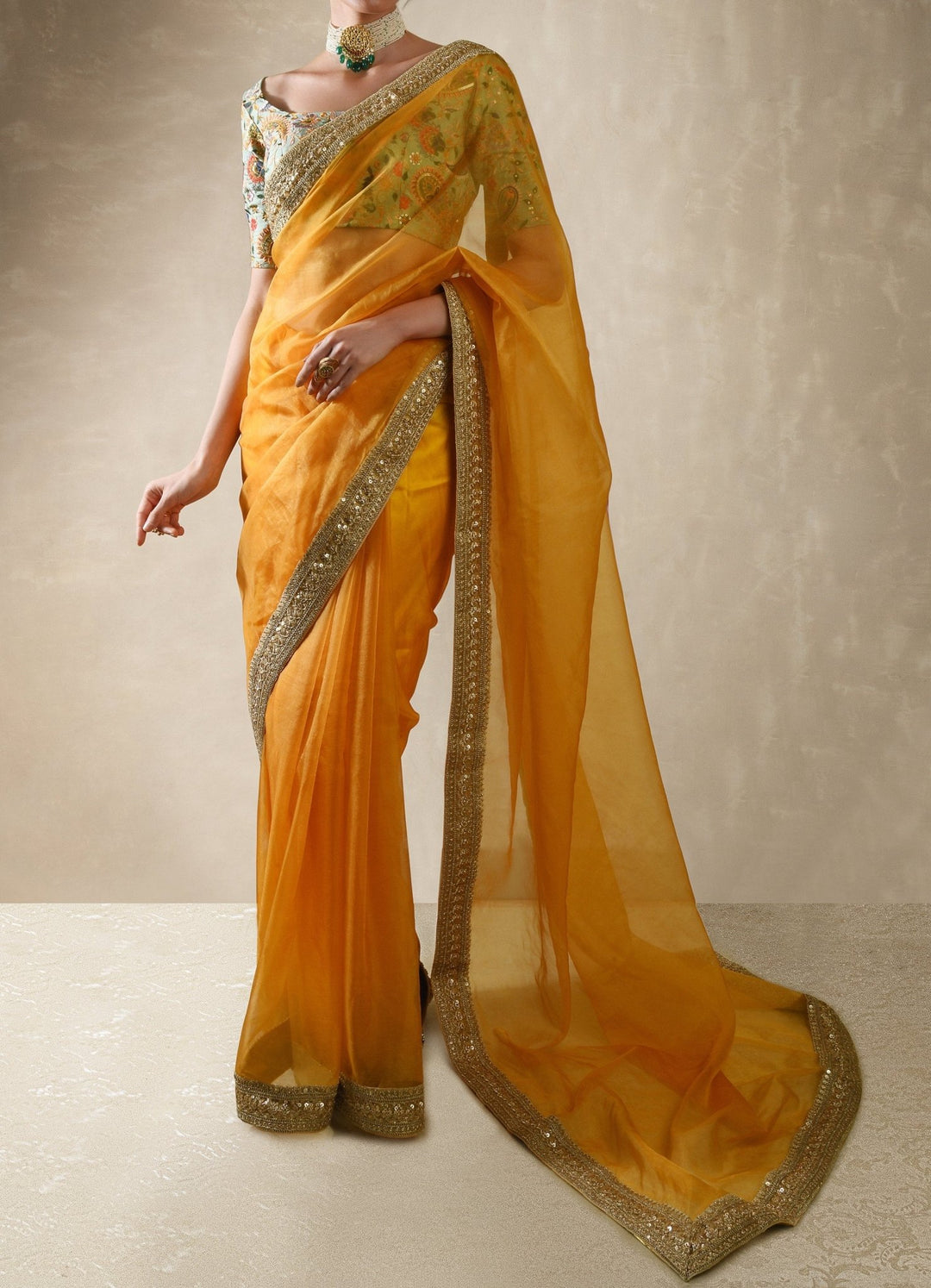 Sunflower Saree Set Renee - Fabilicious Fashion