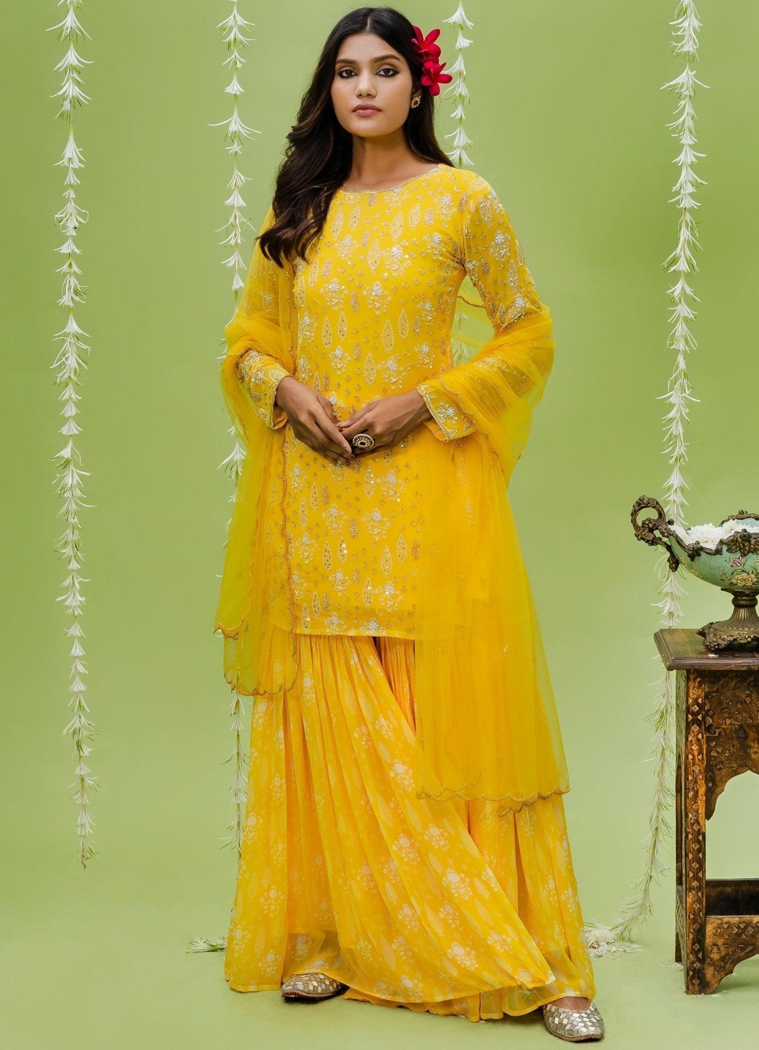 Sunny Yellow Georgette Sharara