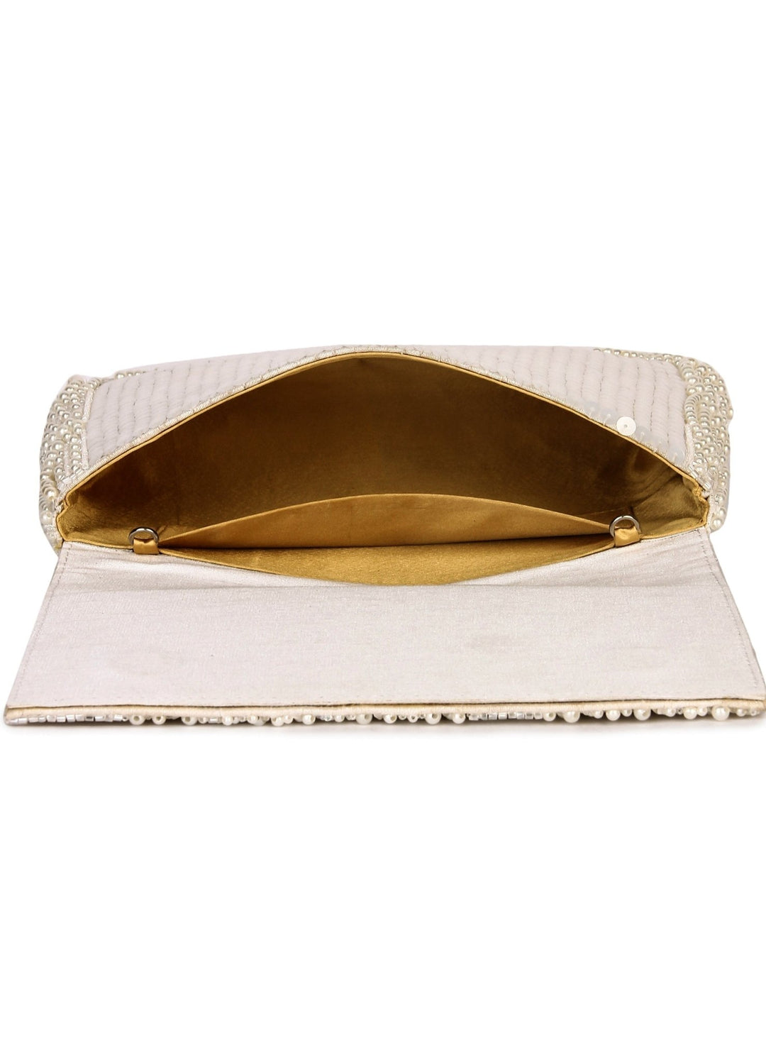 Tessellation Ivory Pearl Clutch The Purple Sack - Fabilicious Fashion