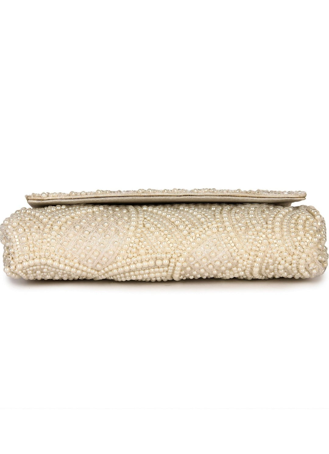 Tessellation Ivory Pearl Clutch The Purple Sack - Fabilicious Fashion