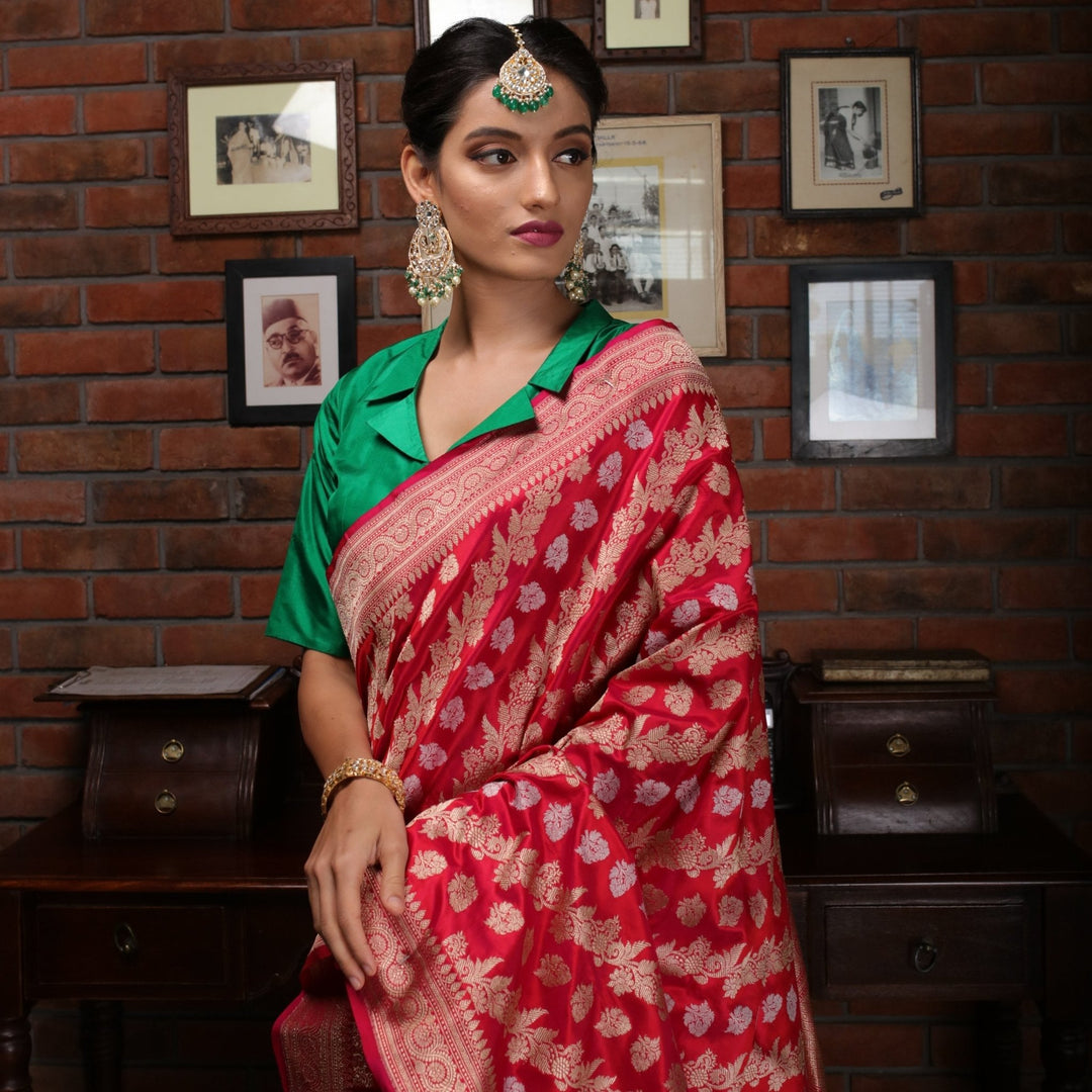 Tikka With Jadtar Stone And Green Hangings Riana by Shikha Jindal - Fabilicious Fashion