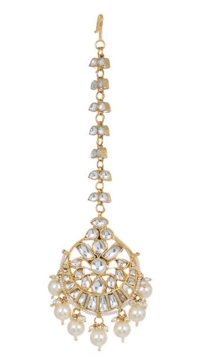 Tikka With Jadtar Stone And Pearl Riana by Shikha Jindal - Fabilicious Fashion