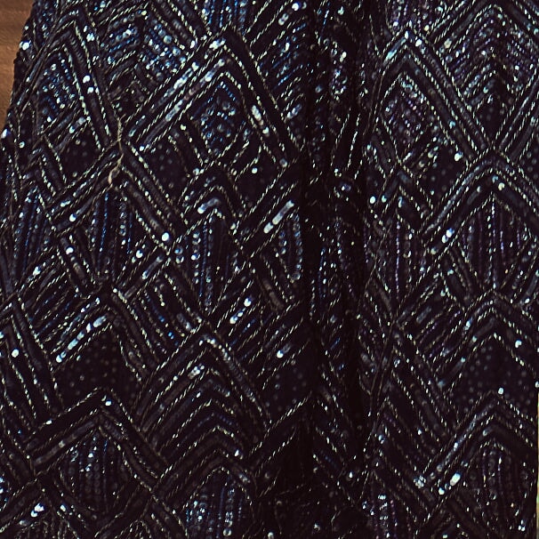 Midnight Blue Sequins and Crystal Lehenga Set Angad Singh - Fabilicious Fashion
