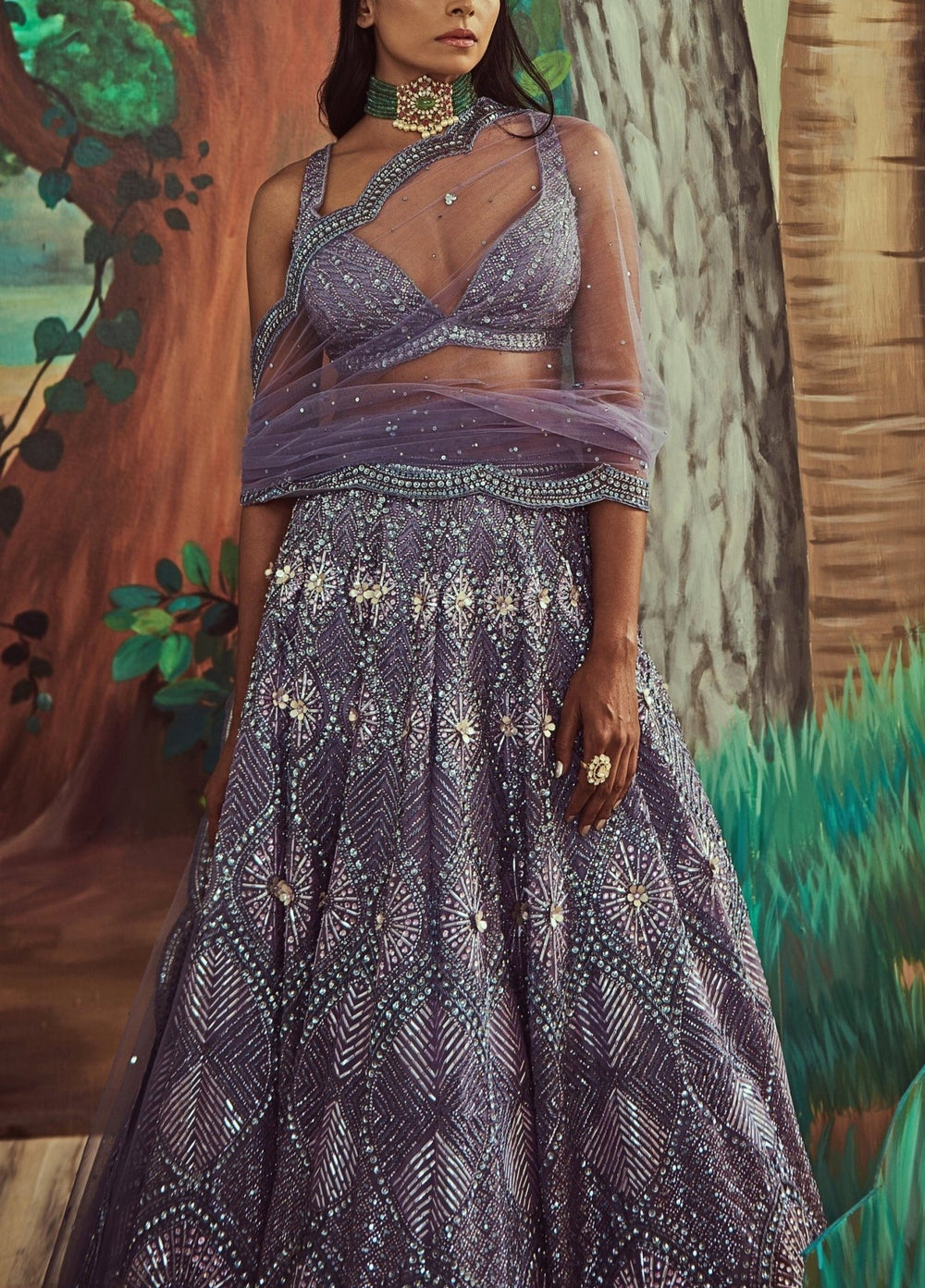 Tonal Periwinkle Lehenga Set Angad Singh - Fabilicious Fashion