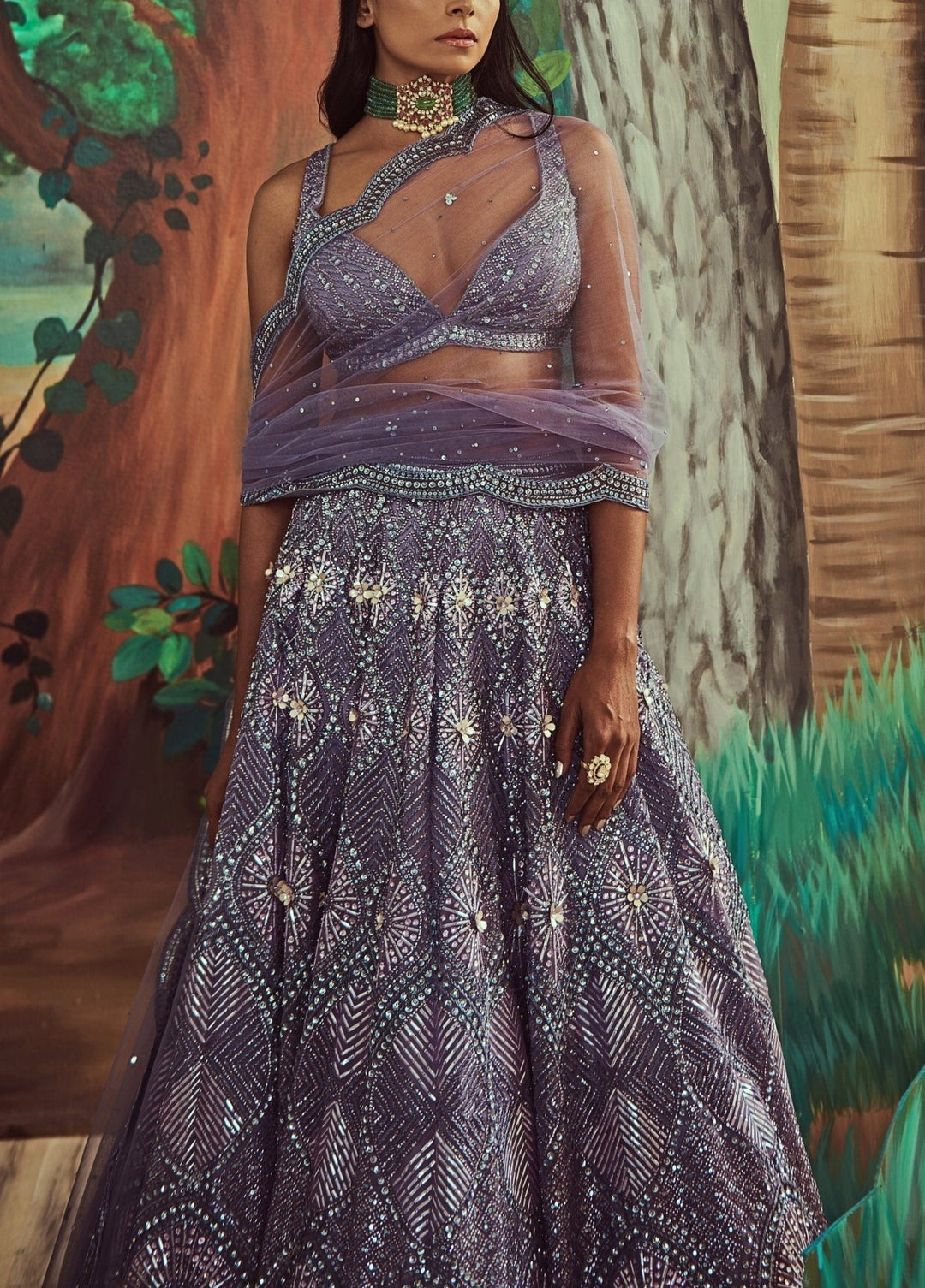 Tonal Periwinkle Lehenga Set Angad Singh - Fabilicious Fashion