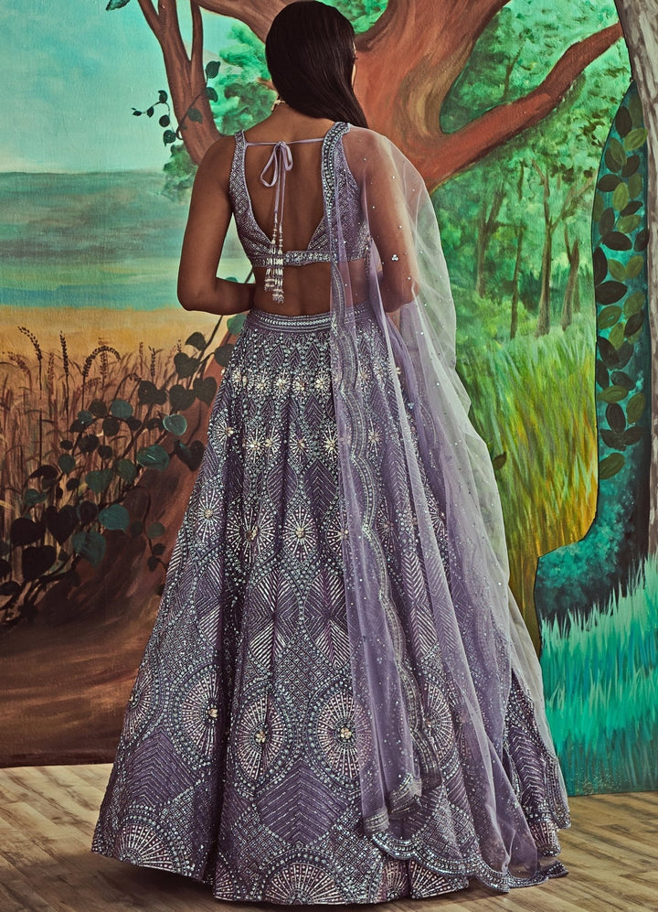 Tonal Periwinkle Lehenga Set Angad Singh - Fabilicious Fashion