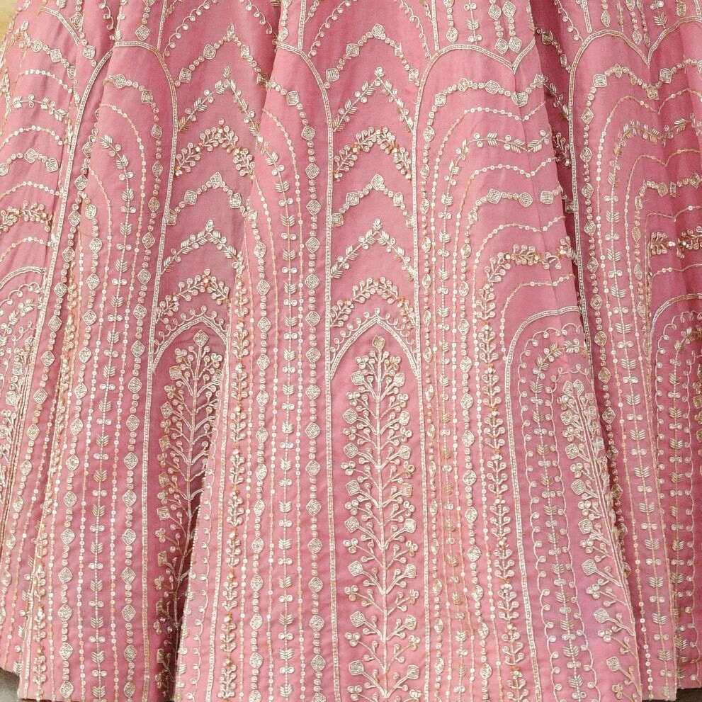 Valentine Pink Embroidered Lehenga Set Chamee n Palak - Fabilicious Fashion