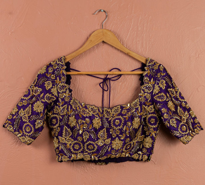 Violet Embellished Raw Silk Lehenga Set With Dupatta Anisha Shetty - Fabilicious Fashion