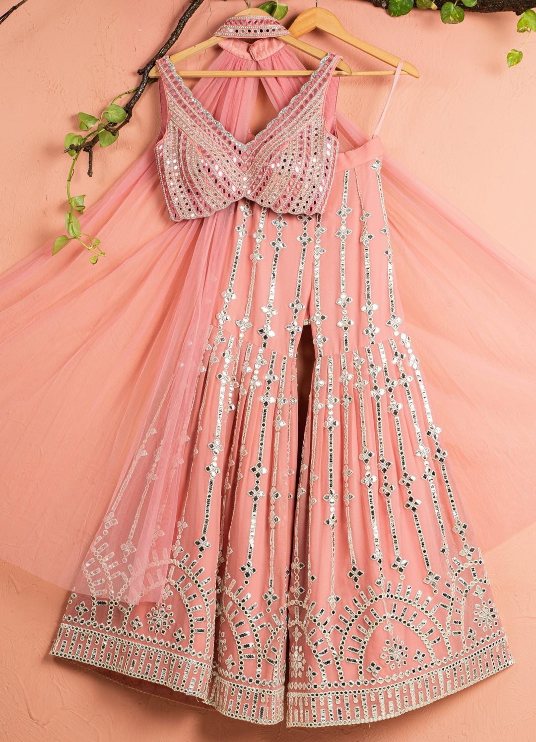 Watermelon Pink Sharara Set Anisha Shetty - Fabilicious Fashion