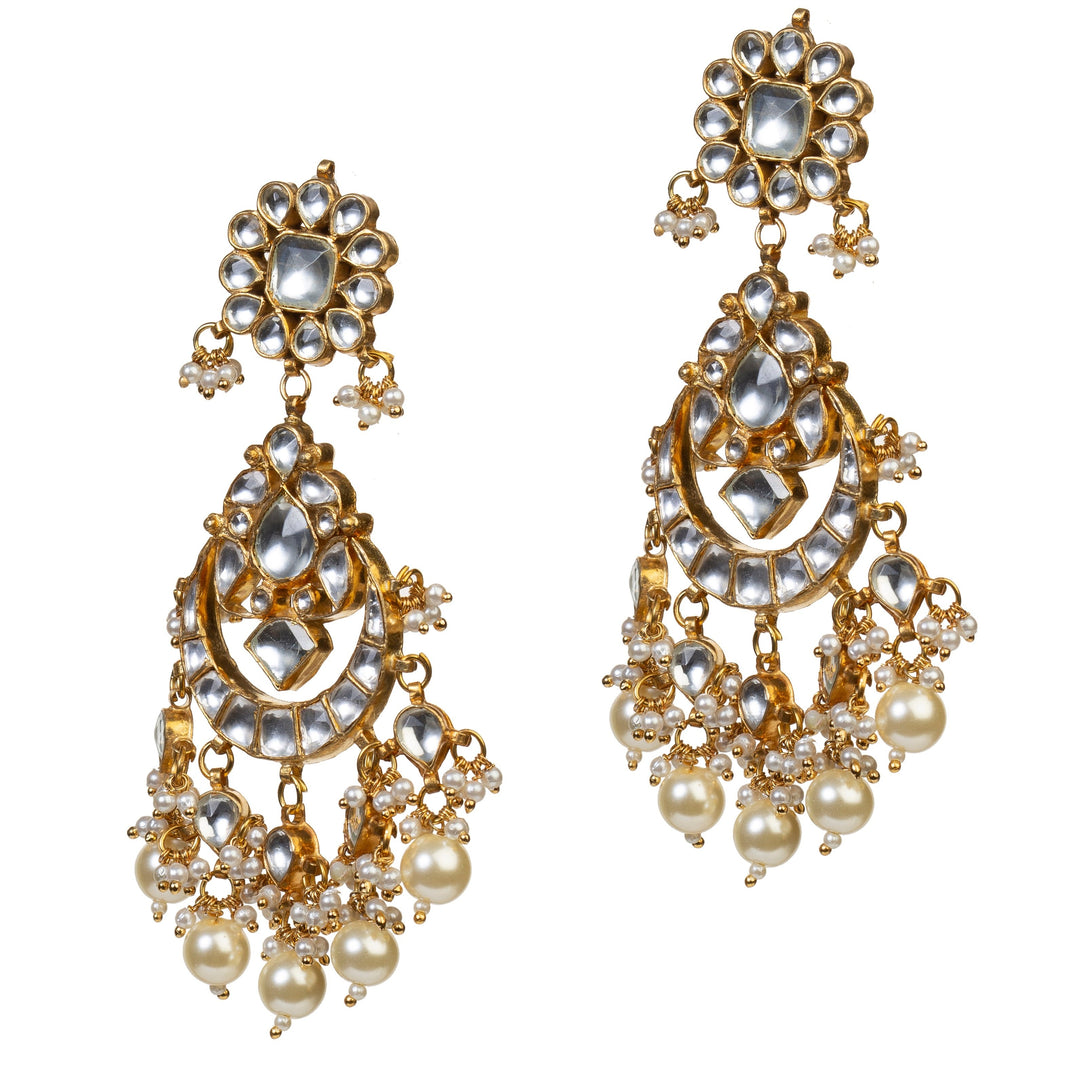 White Choker Bridal Necklace Set With Pearl Riana by Shikha Jindal - Fabilicious Fashion