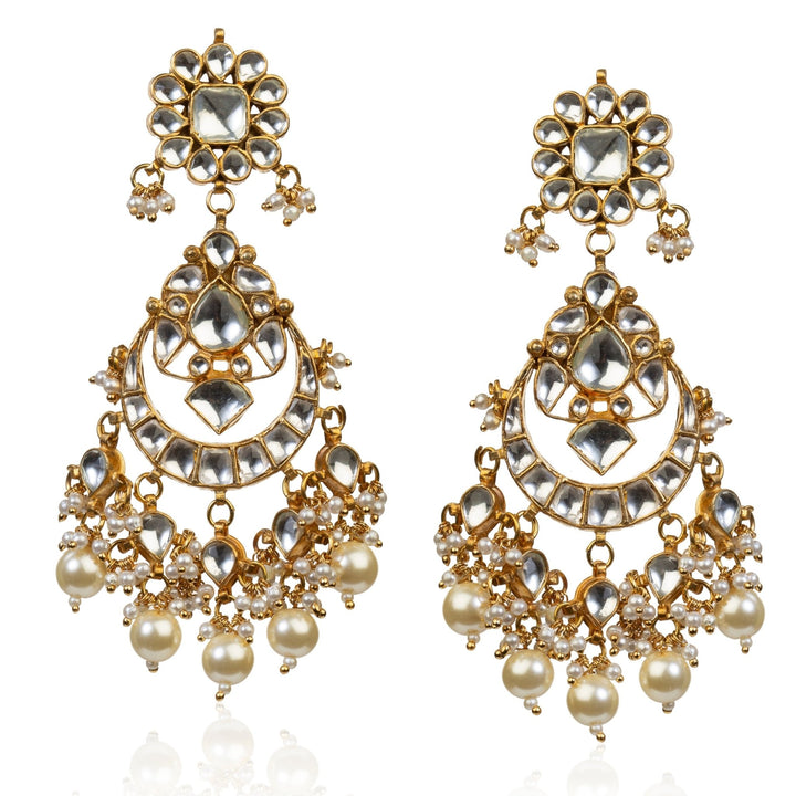White Choker Bridal Necklace Set With Pearl Riana by Shikha Jindal - Fabilicious Fashion