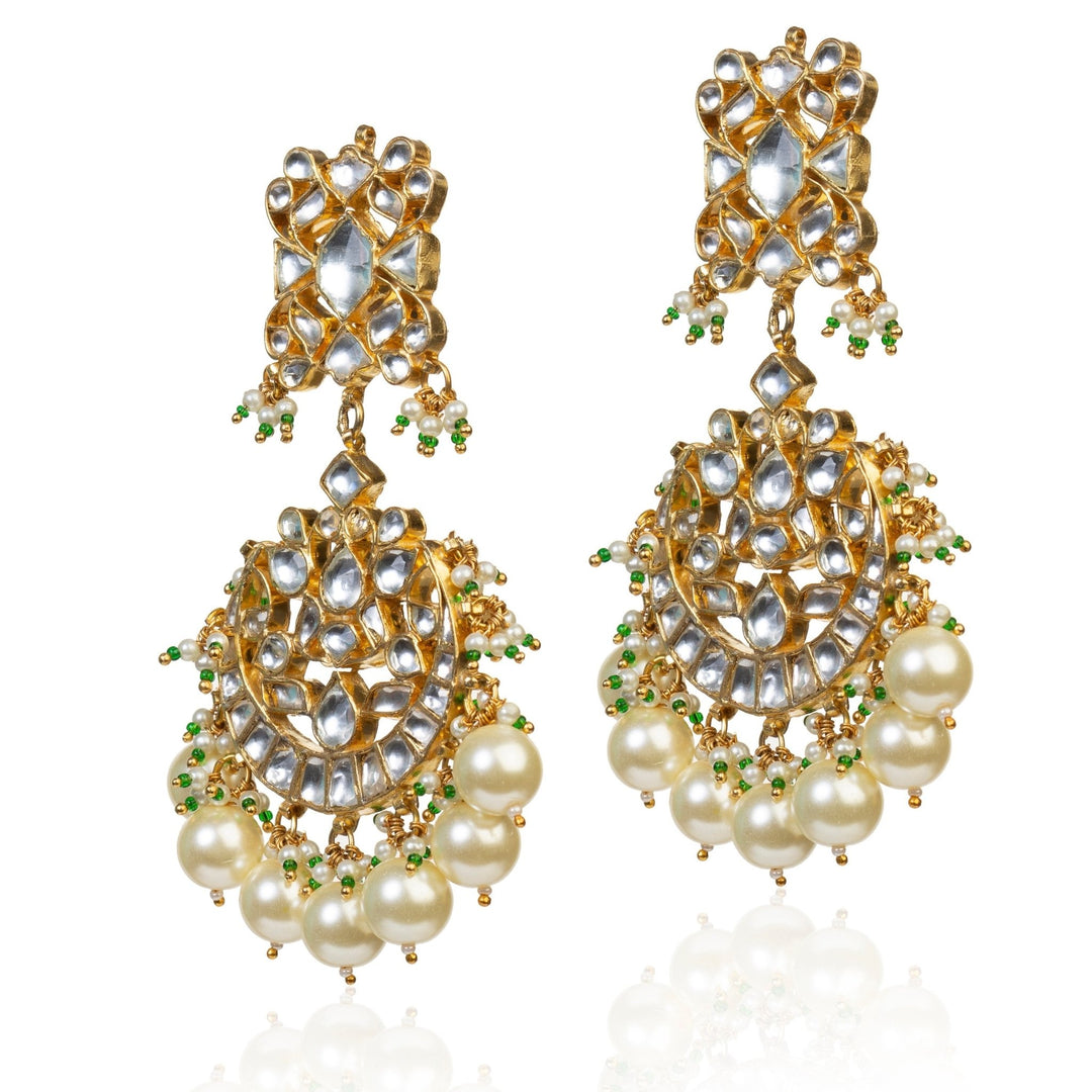 White Choker Necklace Set With Pearl Riana by Shikha Jindal - Fabilicious Fashion