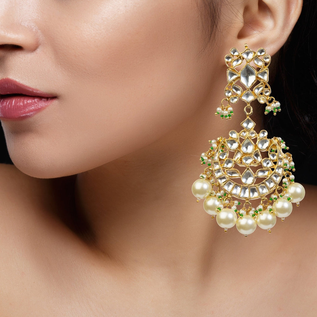 White Choker Necklace Set With Pearl Riana by Shikha Jindal - Fabilicious Fashion