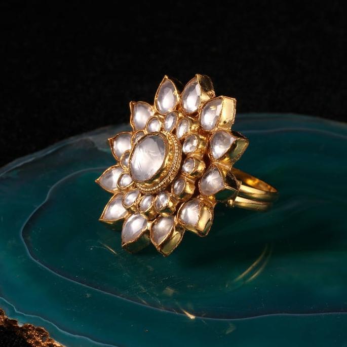 White Flower Ring Riana by Shikha Jindal - Fabilicious Fashion