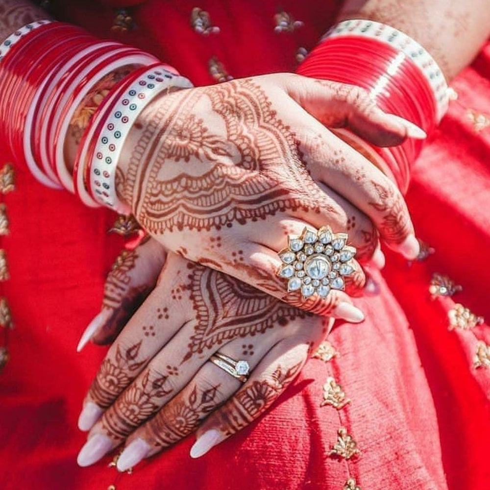 White Flower Ring Riana by Shikha Jindal - Fabilicious Fashion