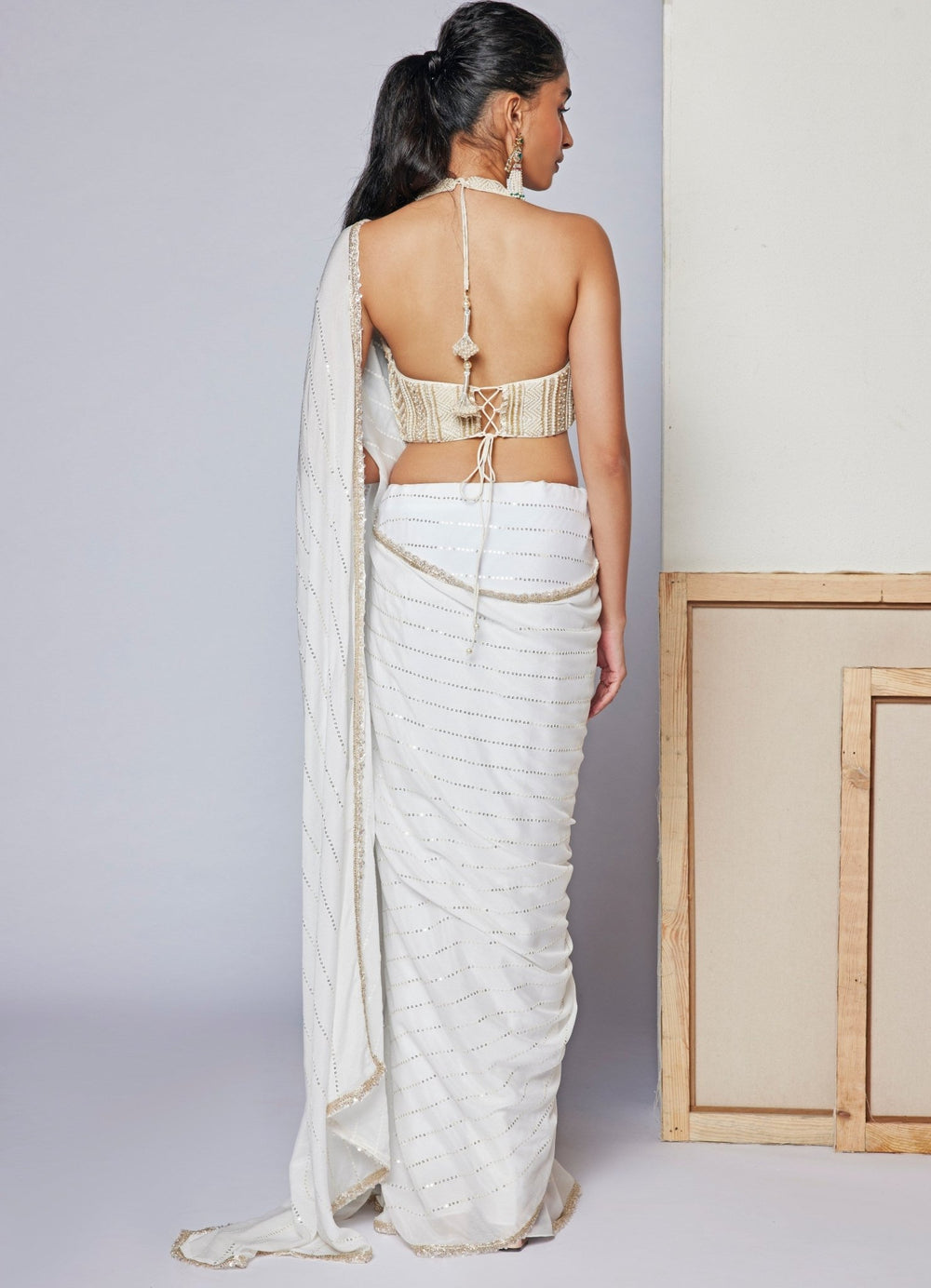 White Ivy Saree Chamee n Palak - Fabilicious Fashion