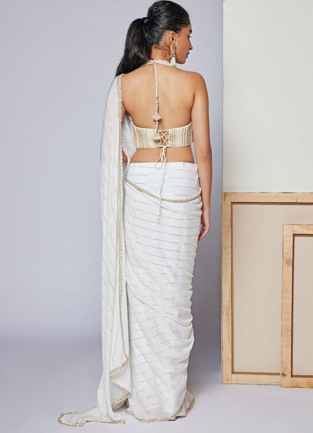 White Ivy Saree Chamee n Palak - Fabilicious Fashion