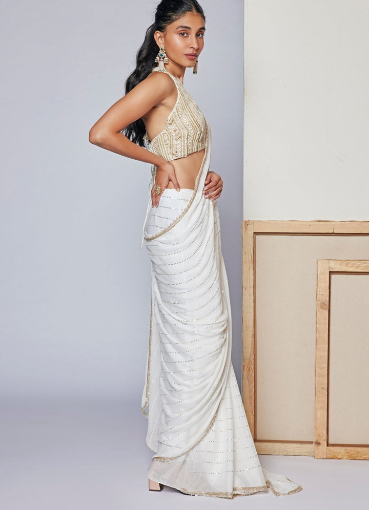 White Ivy Saree Chamee n Palak - Fabilicious Fashion