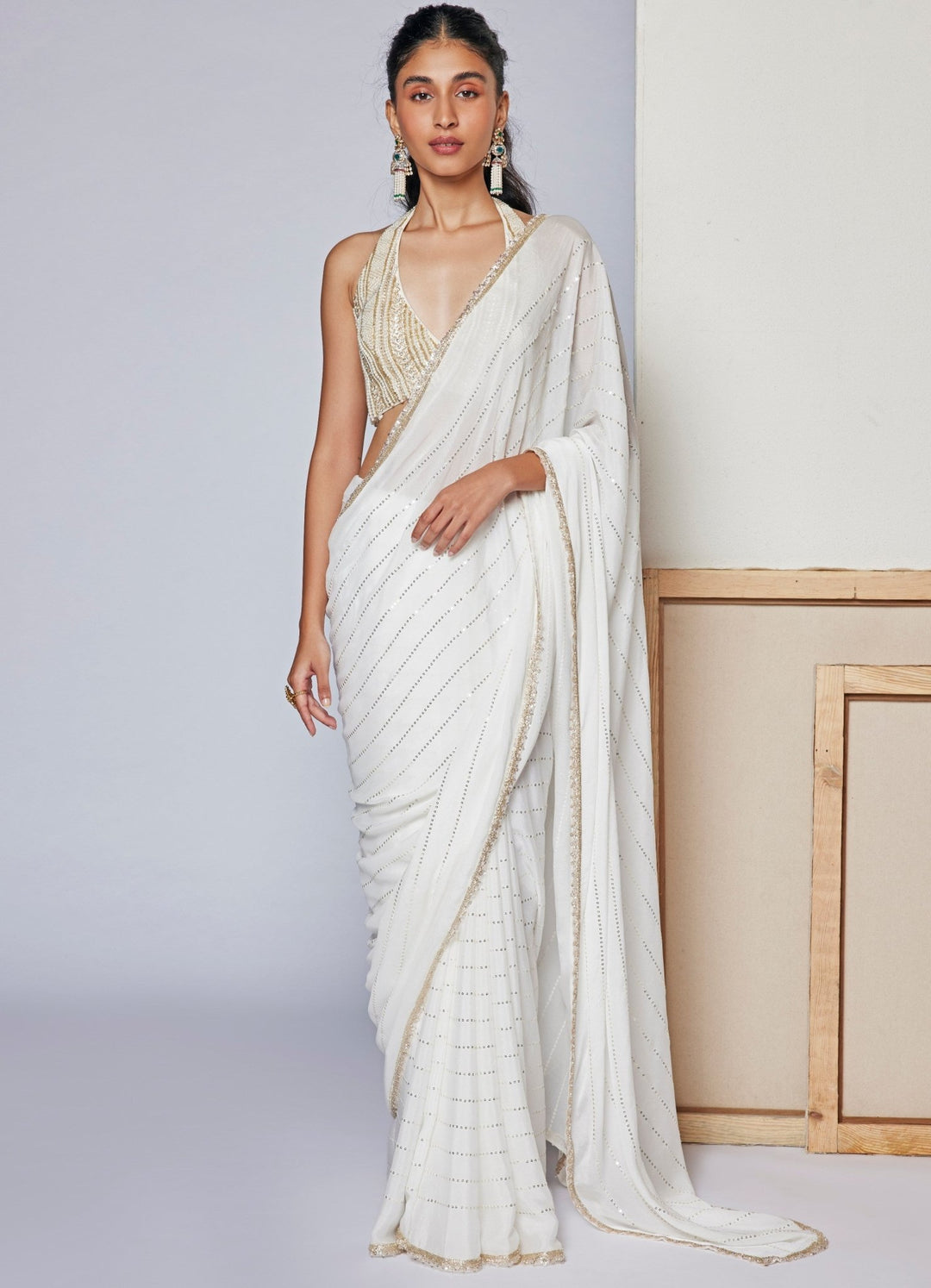 White Ivy Saree Chamee n Palak - Fabilicious Fashion