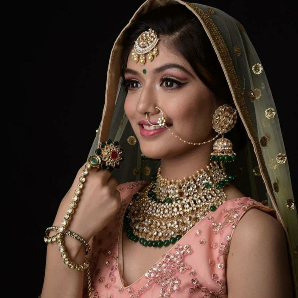 White Jadtar Maang Tikka Riana by Shikha Jindal - Fabilicious Fashion