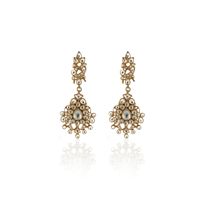 White Kundan Earrings Riana by Shikha Jindal - Fabilicious Fashion
