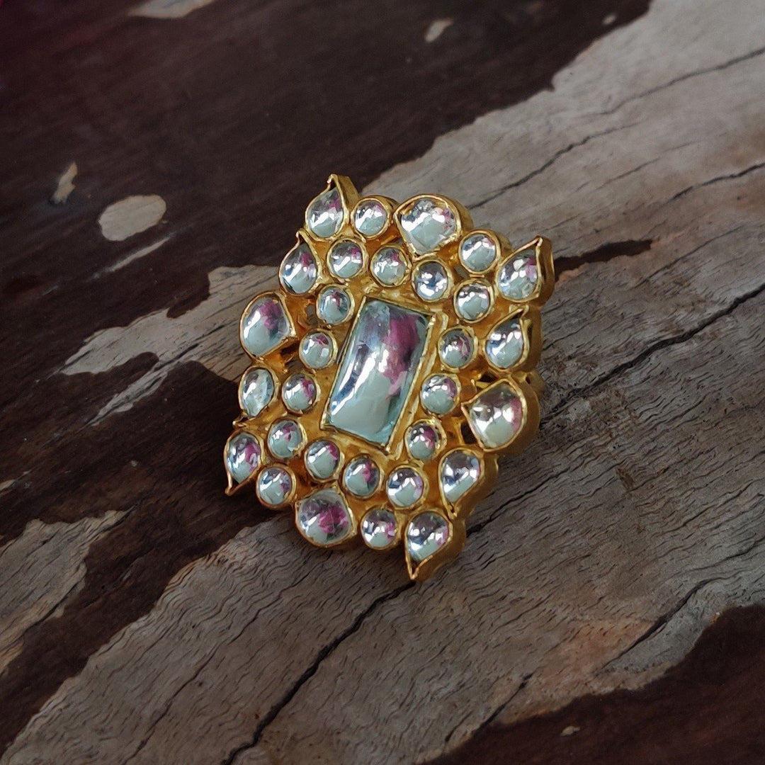 White Rectangle Ring Riana by Shikha Jindal - Fabilicious Fashion