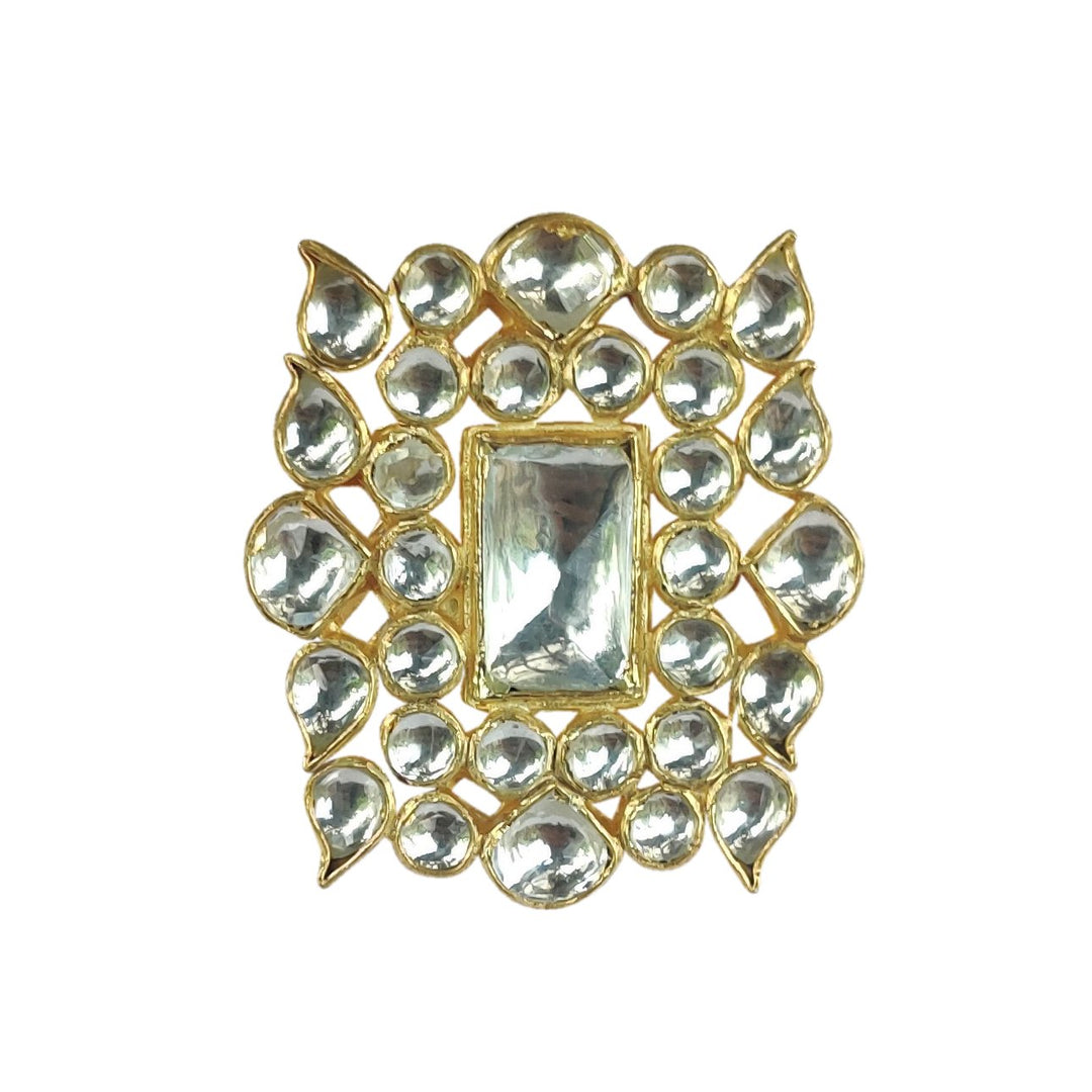 White Rectangle Ring Riana by Shikha Jindal - Fabilicious Fashion