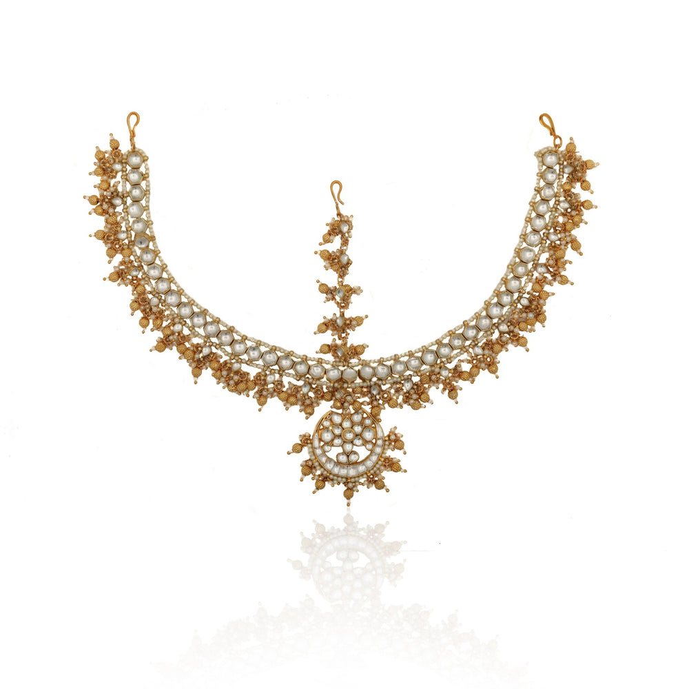 White Stone Mathapatti Riana by Shikha Jindal - Fabilicious Fashion