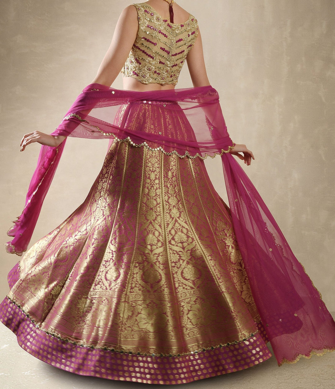 Wisteria Benarsi Brocade Lehenga Set Renee - Fabilicious Fashion