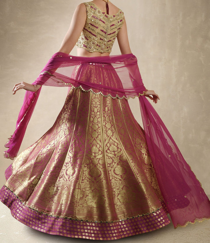 Wisteria Benarsi Brocade Lehenga Set Renee - Fabilicious Fashion