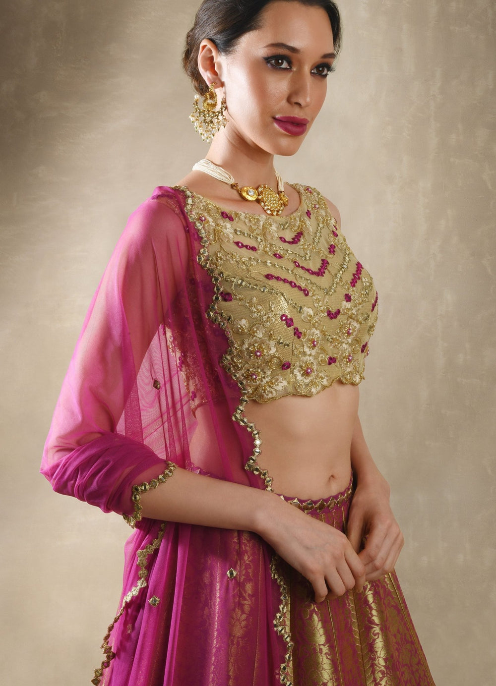 Wisteria Benarsi Brocade Lehenga Set Renee - Fabilicious Fashion