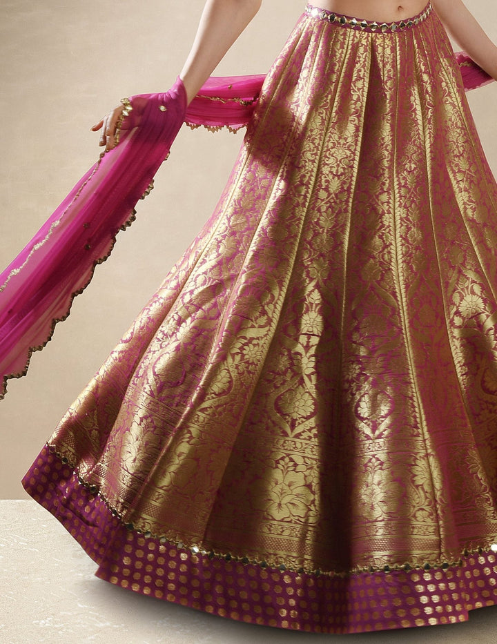 Wisteria Benarsi Brocade Lehenga Set Renee - Fabilicious Fashion