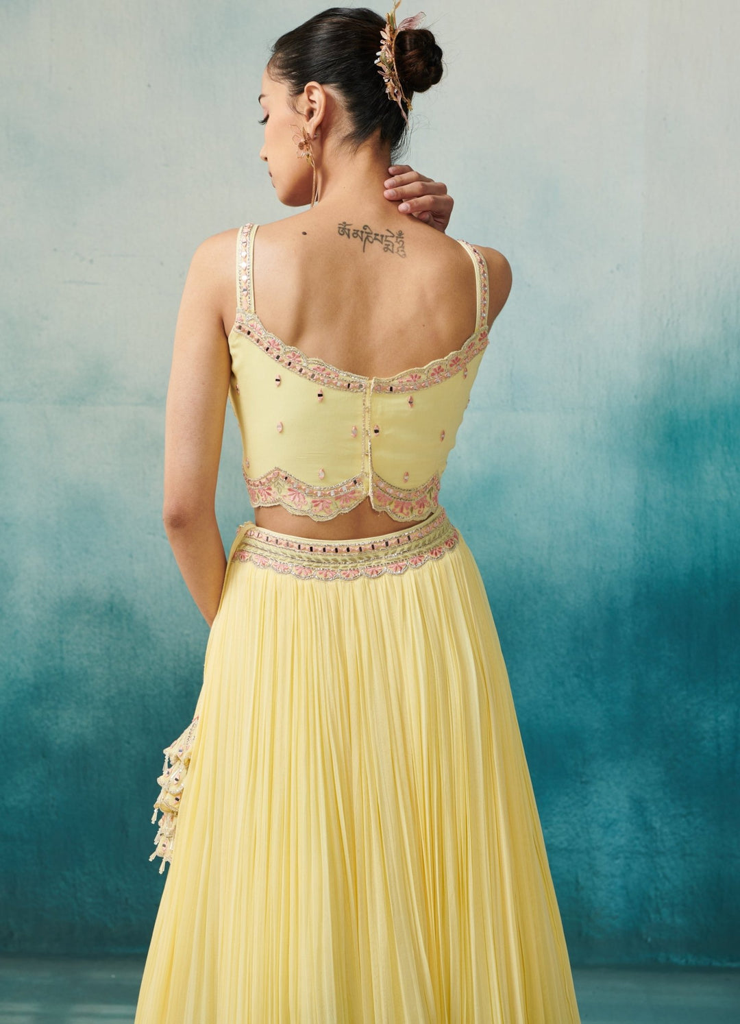 Yellow Georgette Lehenga Cape Set Suhino - Fabilicious Fashion