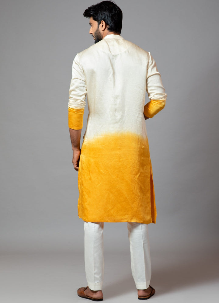 Yellow Ombre Shaded Kurta And Pant Pajama Smriti - Fabilicious Fashion