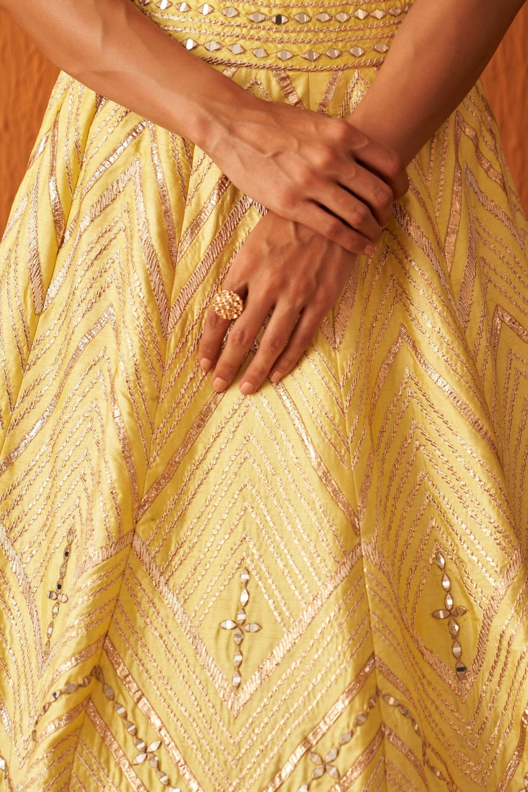 Yellow Raw Silk Lehenga Set With Purple Dupatta Angad Singh - Fabilicious Fashion