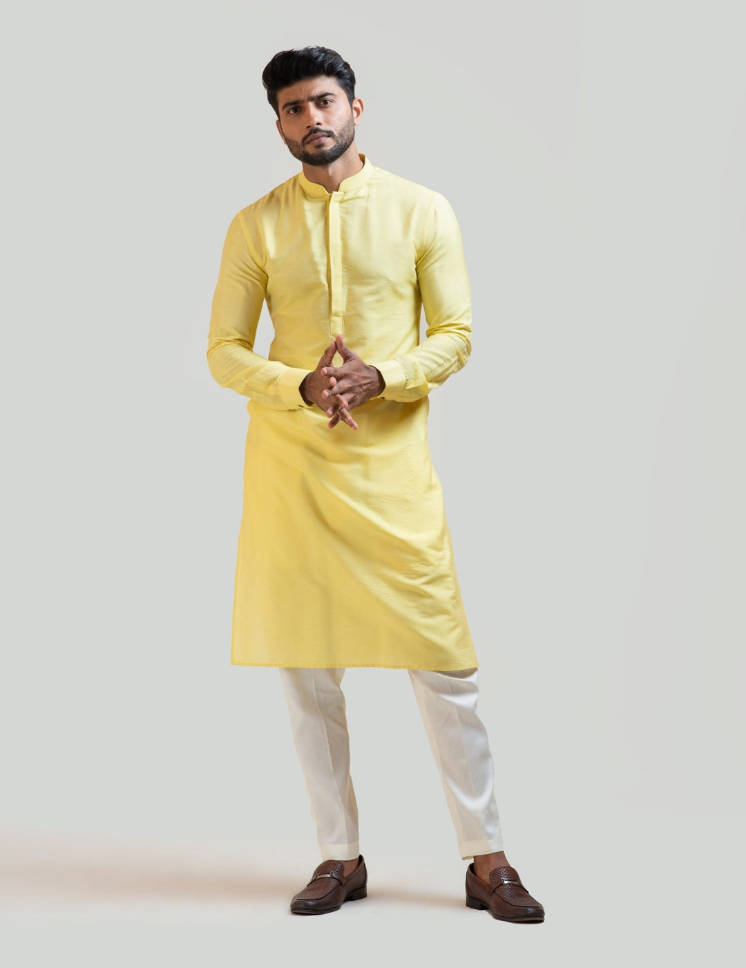 Yellow Silk Kurta Set Smriti - Fabilicious Fashion