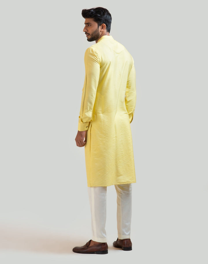 Yellow Silk Kurta Set Smriti - Fabilicious Fashion