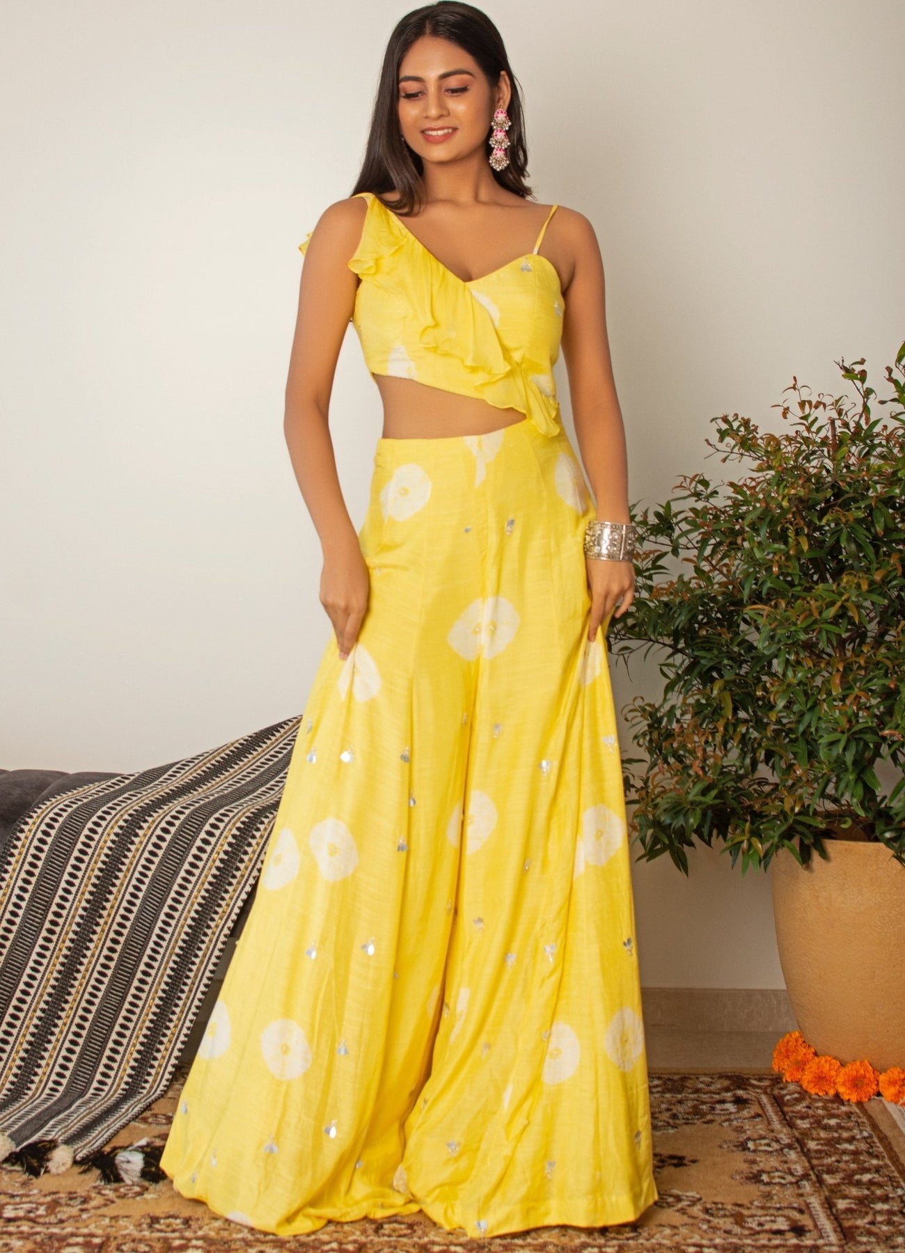YELLOW TIE DYE JUMPSUIT