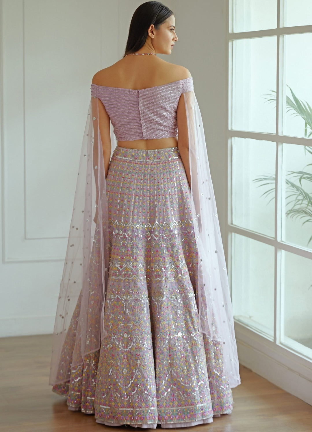 Zaina Lavender Organza Lehenga Set Studio Iris - Fabilicious Fashion