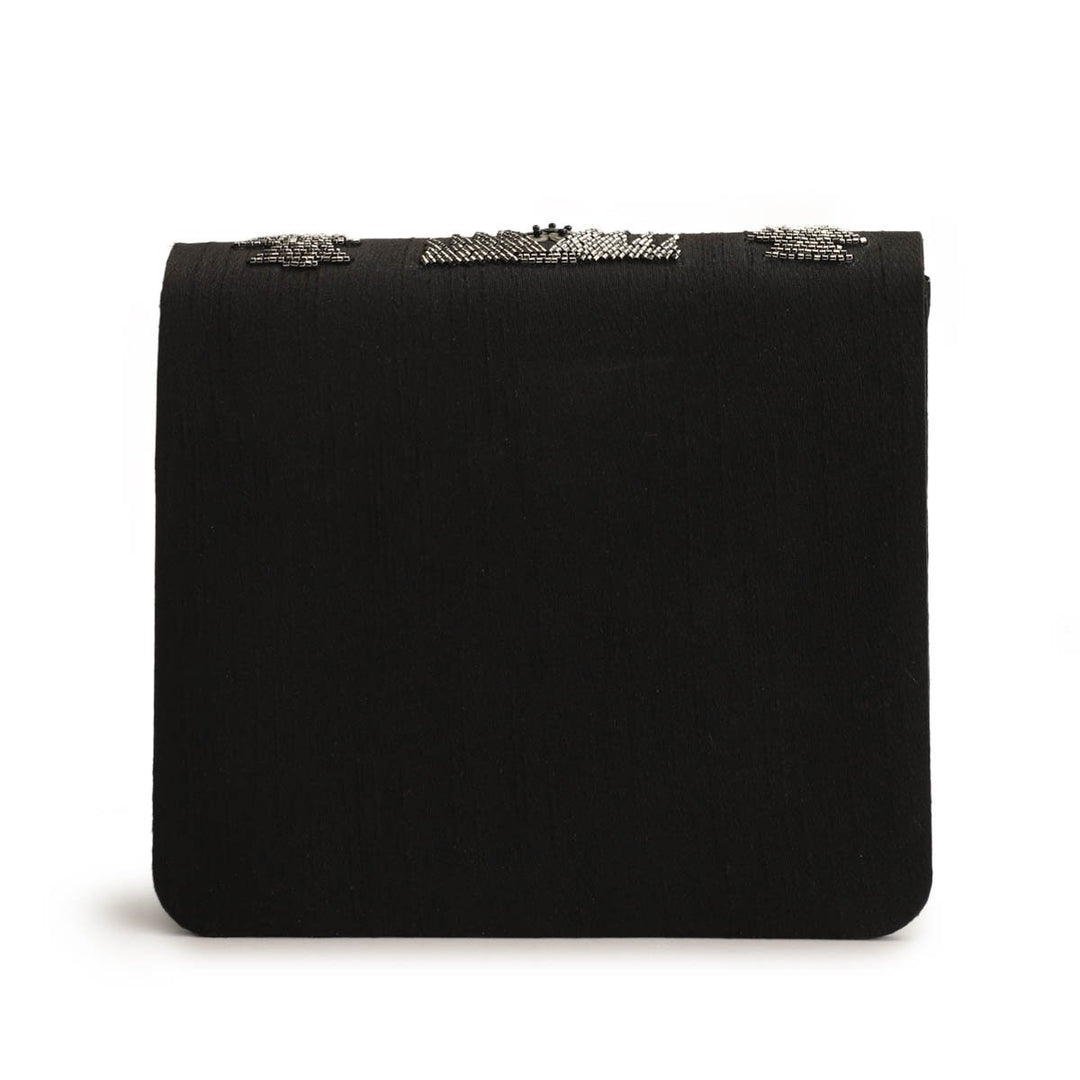 Zig Zag black clutch The Purple Sack - Fabilicious Fashion