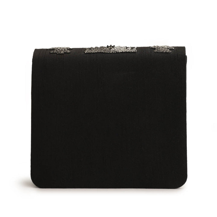 Zig Zag black clutch The Purple Sack - Fabilicious Fashion