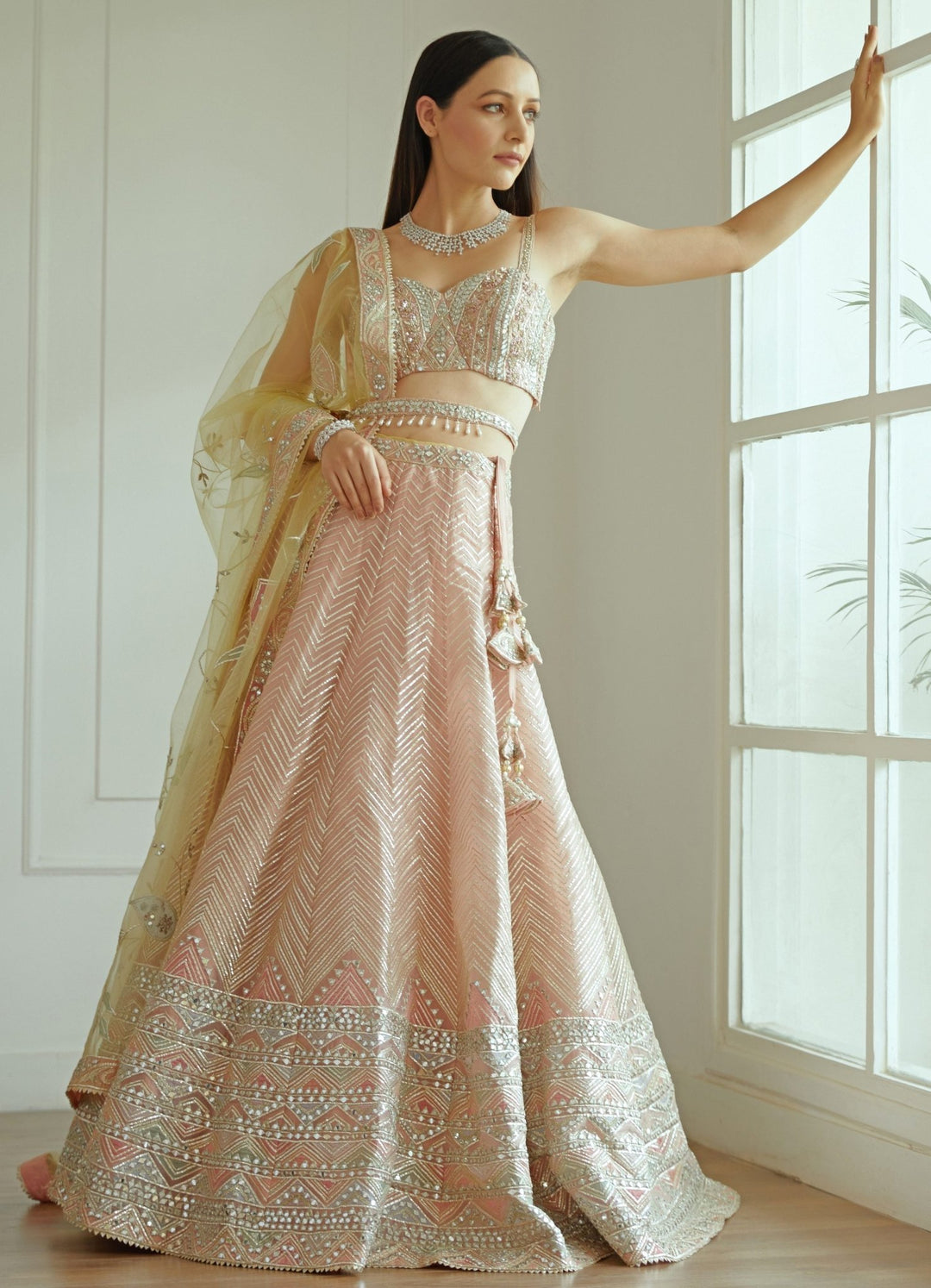 Ziya Pastel Pink Lehenga Set Studio Iris - Fabilicious Fashion