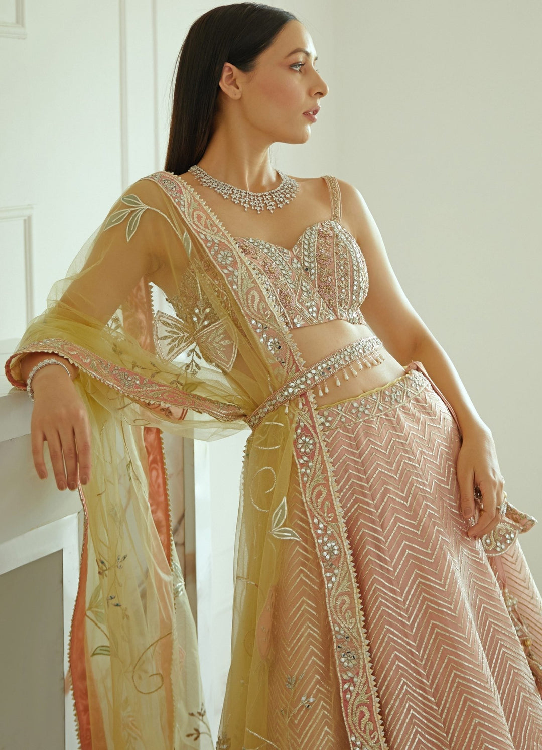 Ziya Pastel Pink Lehenga Set Studio Iris - Fabilicious Fashion